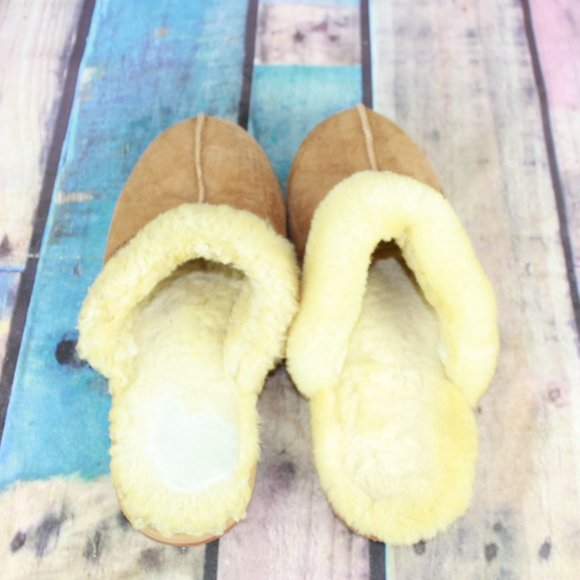 LL BEAN Shearling Lined Slide On Slippers 11 M - Picture 6 of 9